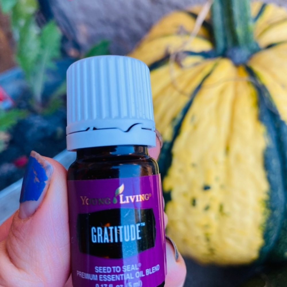 Gratitude essential oil bottle